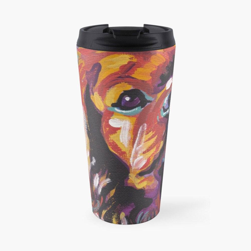 cavalier king charles spaniel Dog Bright colorful pop dog art Travel Mug
