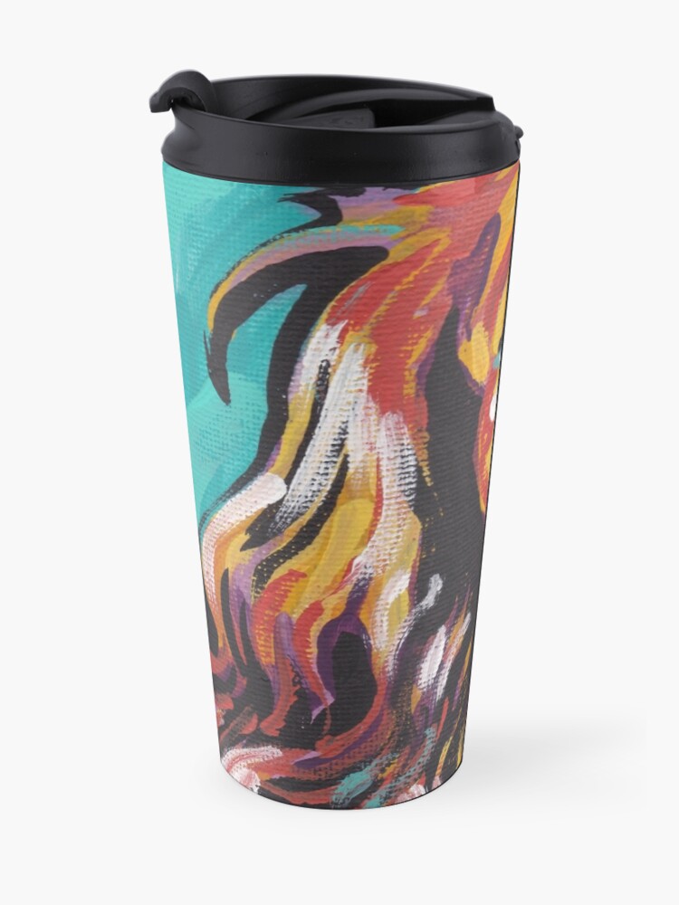 Alternate view of cavalier king charles spaniel Dog Bright colorful pop dog art Travel Mug