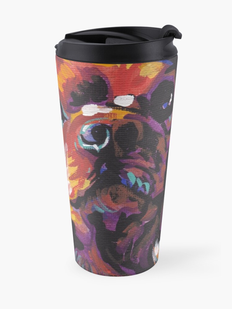 Alternate view of cavalier king charles spaniel Dog Bright colorful pop dog art Travel Mug