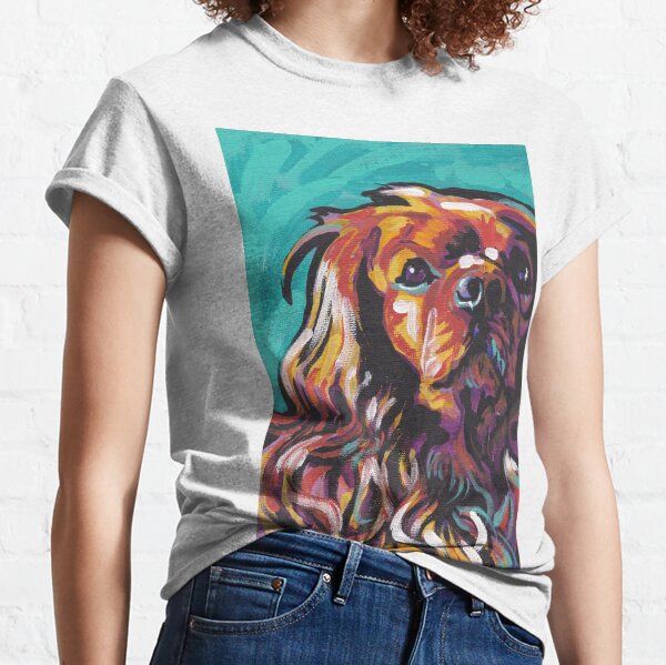cavalier king charles spaniel Dog Bright colorful pop dog art Classic T-Shirt
