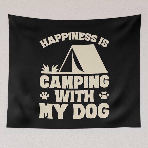 Item preview, Happiness is camping with my dog - camper designed and sold by Captain Mood.