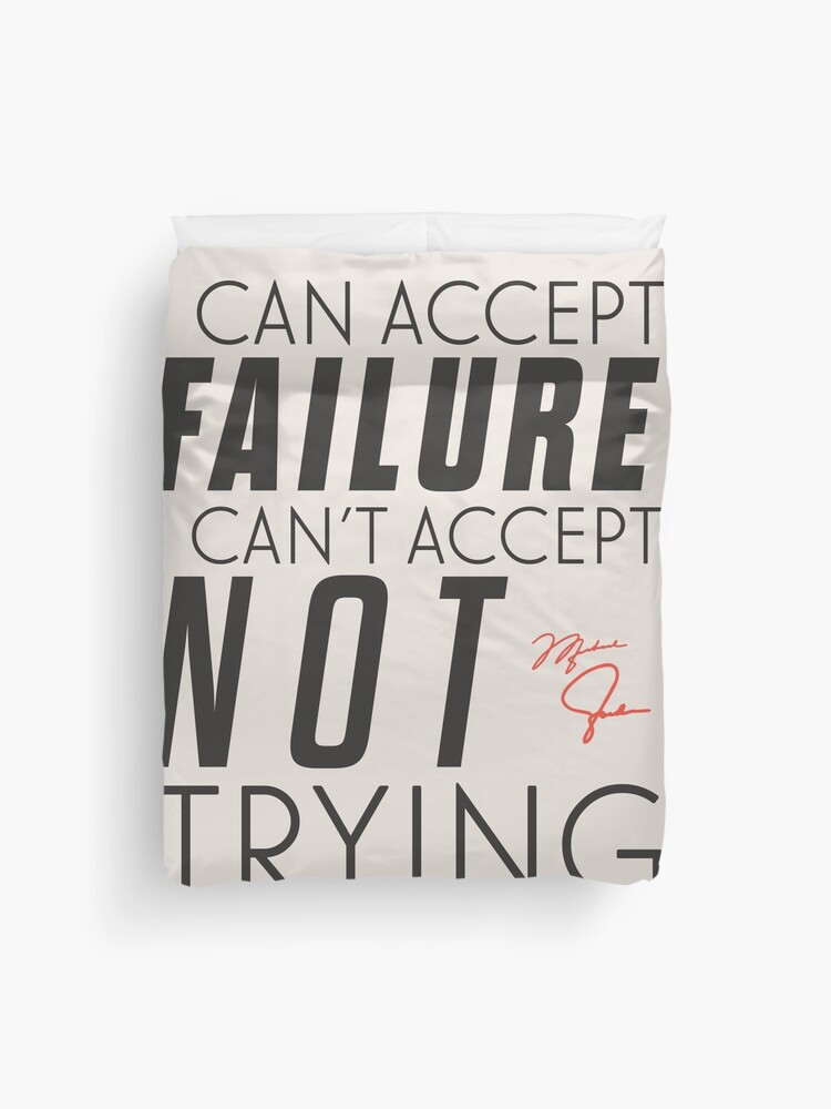 Landbrugs Universel national flag Michael Jordan quote, I can accept failure, I can't accept not trying,  sport quotes, basket, basketball words" Duvet Cover by Spallutos | Redbubble