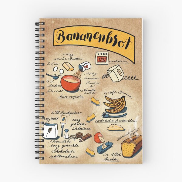 Artikelvorschau, Illustriertes Rezept  Bananbrot entworfen und verkauft von Telse.