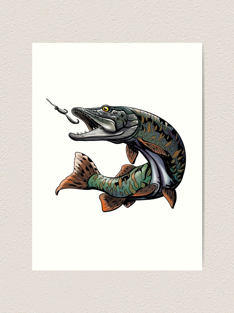 Fishing Musky Esox Art Print for Sale by TigerSoulDesign