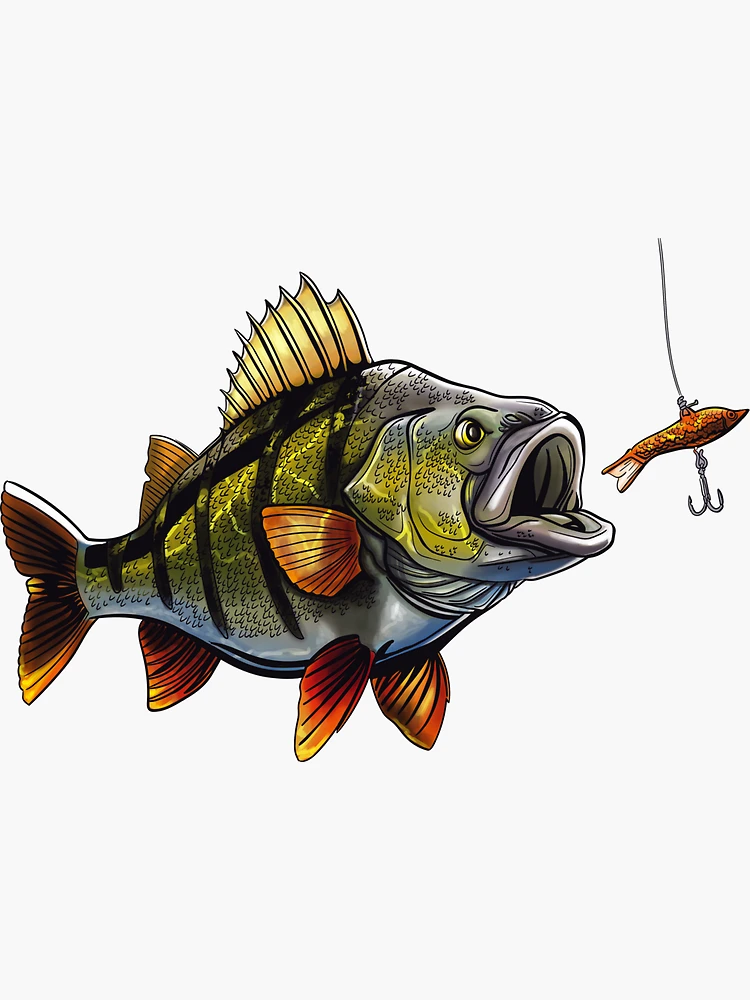 Fishing Perch Sticker for Sale by TigerSoulDesign