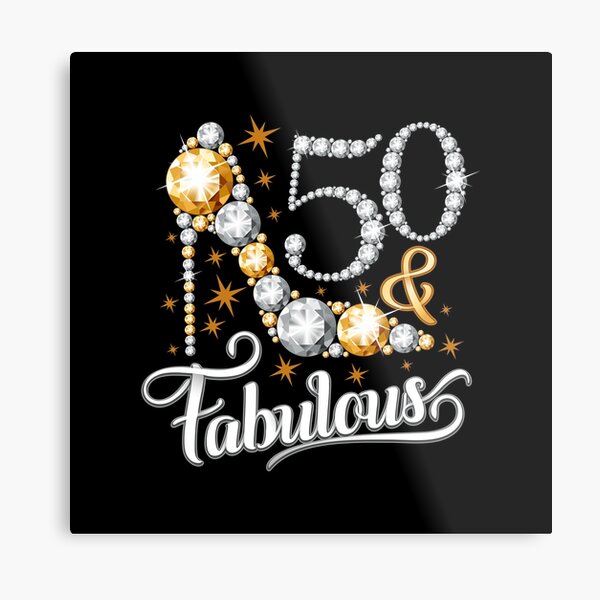 50th Birthday T-shirt. Fifty and Fabulous t shirt for ladies