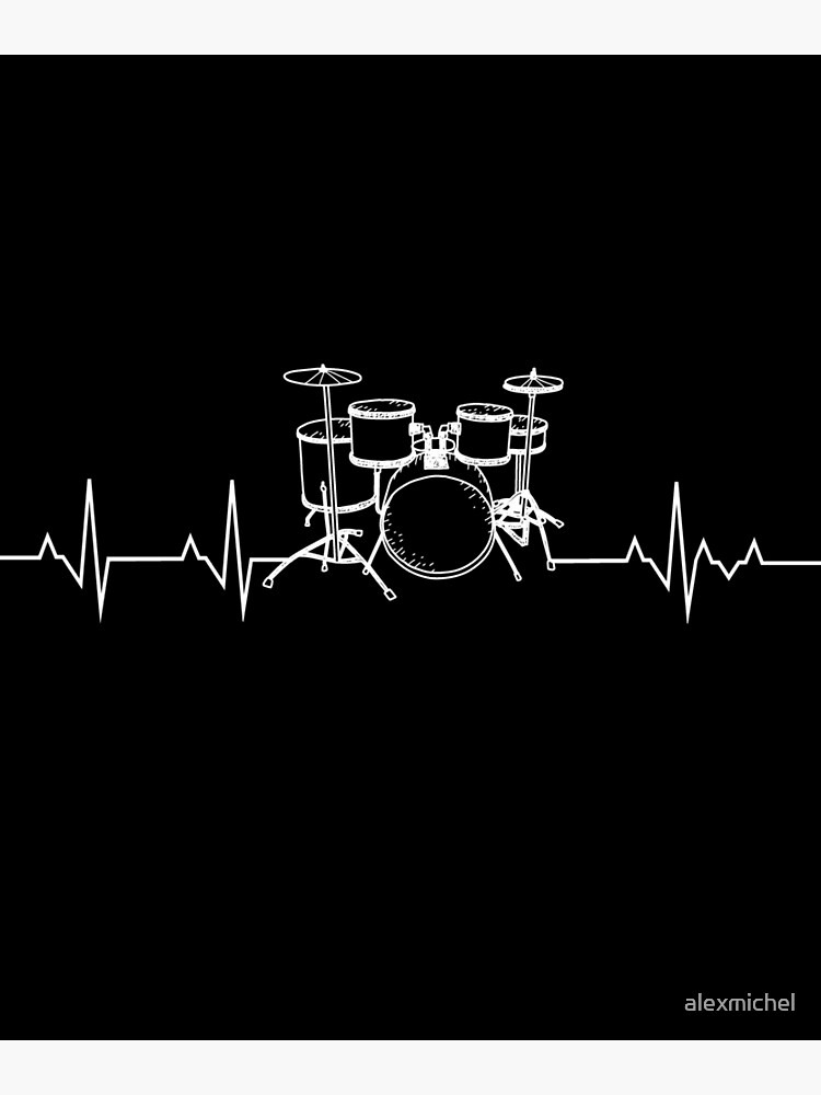 Drum Love Heartbeat Decal | Sticker (Medium Sizes) – Design Style