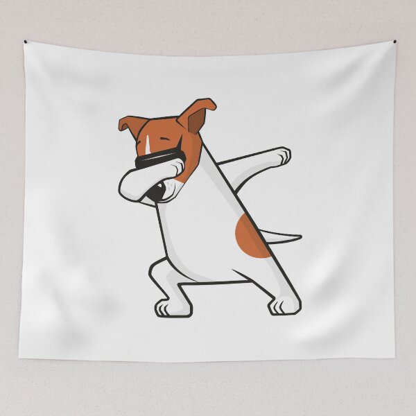 Item preview, Dabbing Dog, funny cartoon dab dance Jack Russell Terrier JRT.  designed and sold by iclipart.