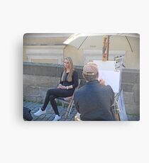 A Street painter in Prague Metal Print
