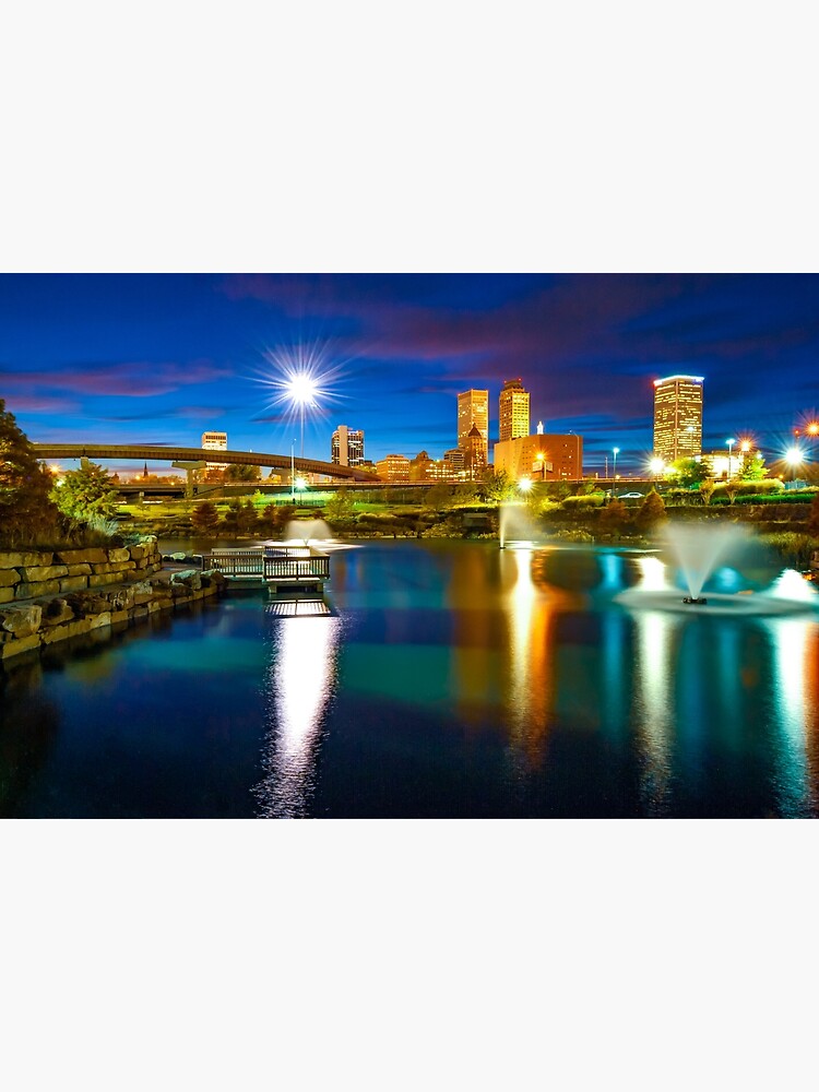 "Downtown Tulsa Oklahoma Skyline at Dusk" Art Print by enjoysshooting Redbubble