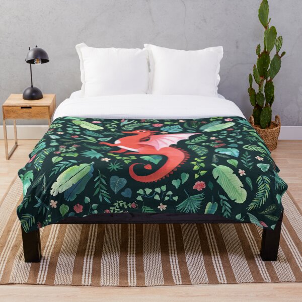 Tropical Dragon Throw Blanket