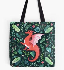 Bolsa de tela Dragón tropical