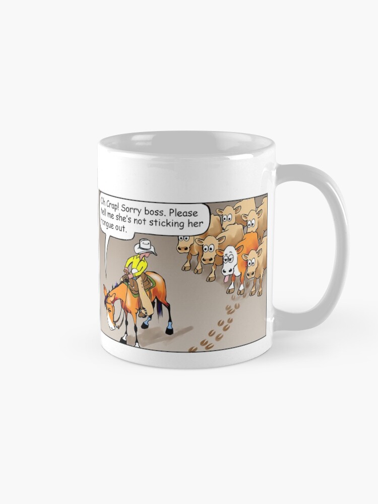 Alternate view of Fergus the Horse: "Sneaky Cow" Comic Strip Coffee Mug