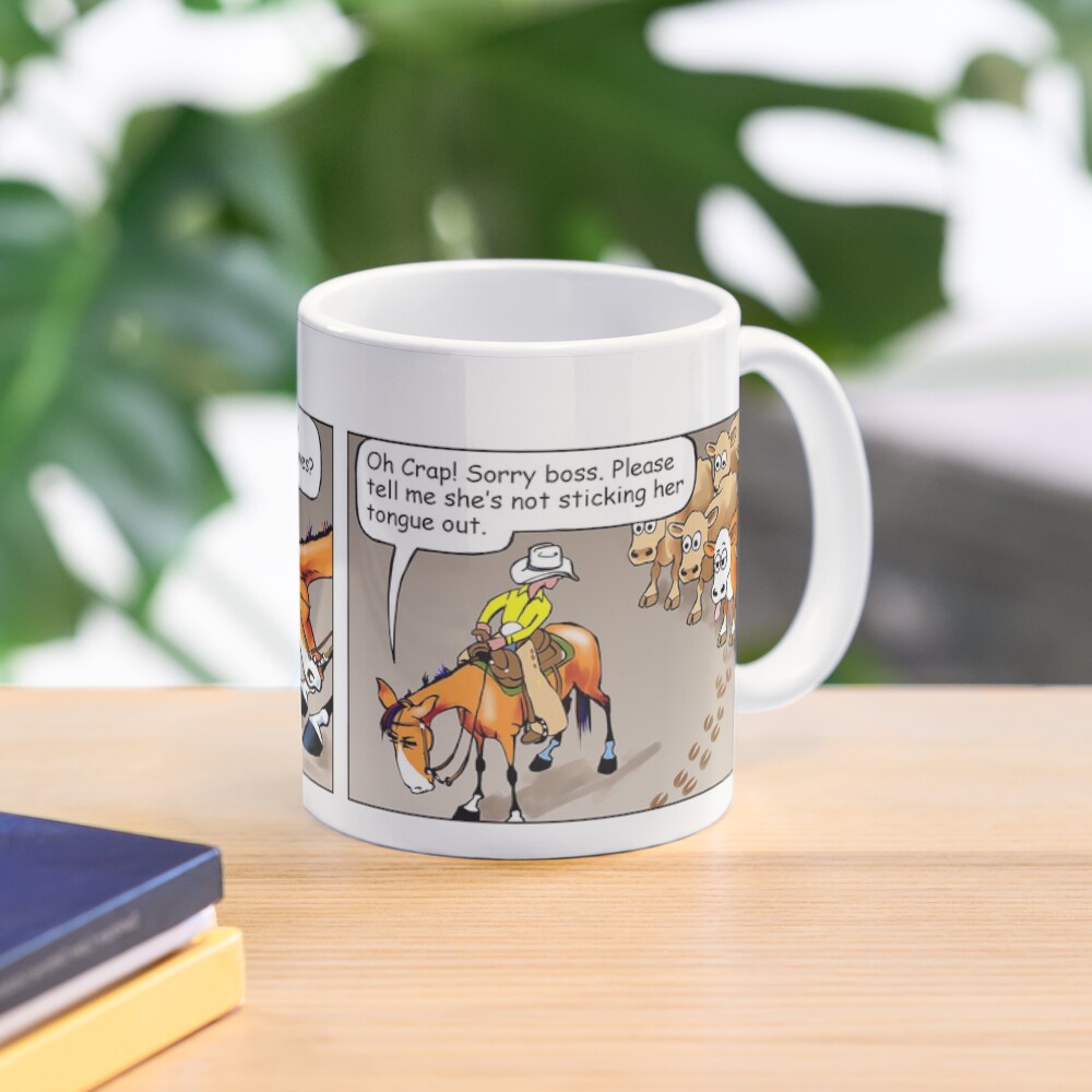 Fergus the Horse: "Sneaky Cow" Comic Strip Coffee Mug
