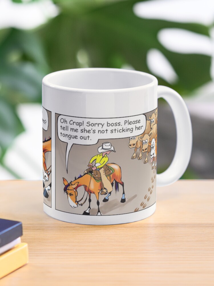 Thumbnail 1 of 6, Coffee Mug, Fergus the Horse: "Sneaky Cow" Comic Strip designed and sold by JeanAbernethy.