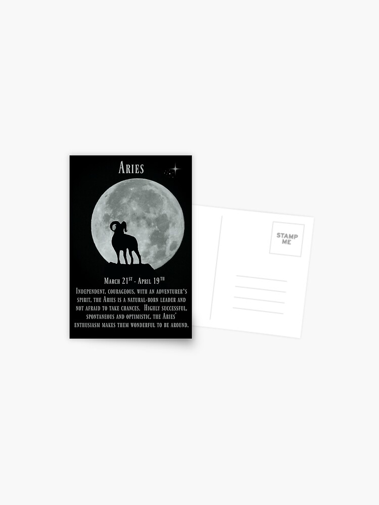 Aries March 21st Through April 29th. Zodiac Sign of the Ram Postcard