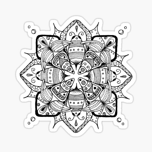 Bees - black and white Sticker
