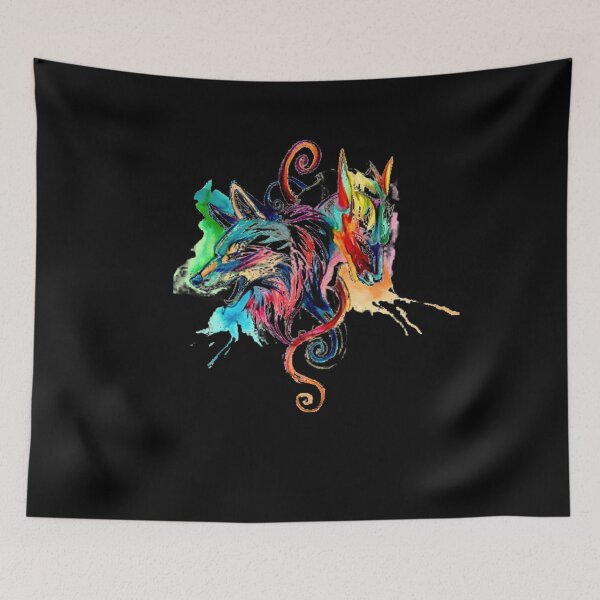 Item preview, Rainbow Wolves - Colorful Dog Pack Animal Howl designed and sold by PrintPress.