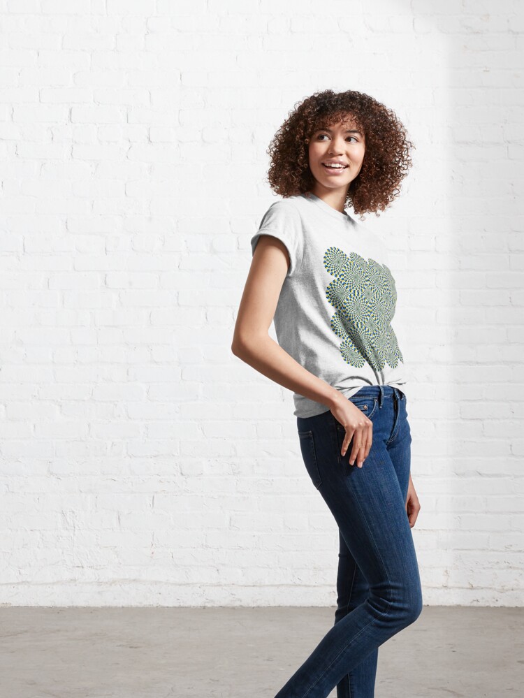 Alternate view of #Optical #Illusion Pattern Abstract Decoration Art Illustration Design Flower Classic T-Shirt