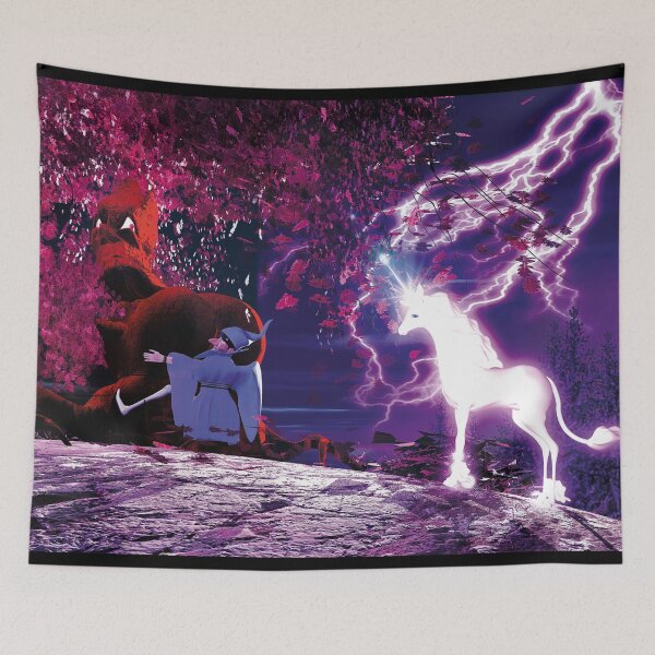 Item preview, The Last Unicorn - The Tree and Schmendrick the magician designed and sold by cglightNingART.