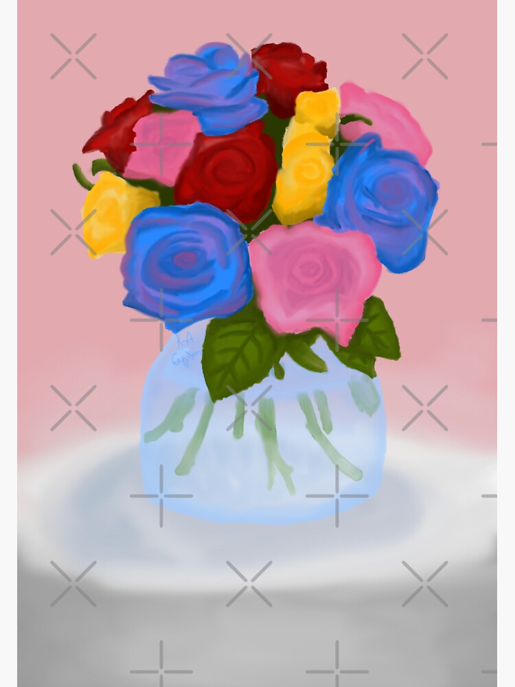 Thumbnail 3 of 3, Sticker, Rainbow roses designed and sold by K-AEyston.