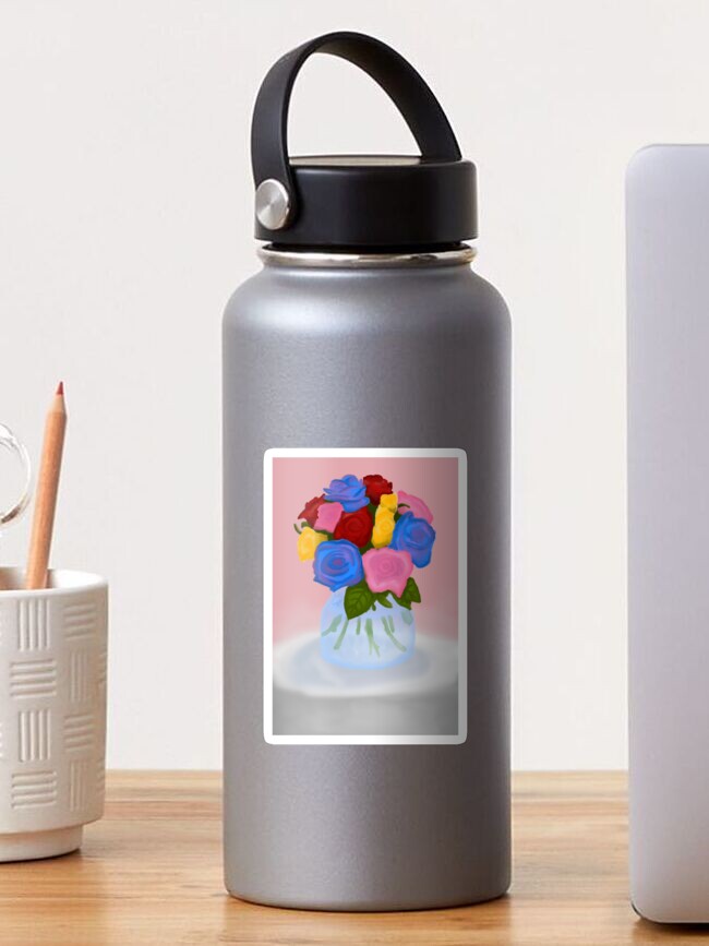 Thumbnail 1 of 3, Sticker, Rainbow roses designed and sold by K-AEyston.