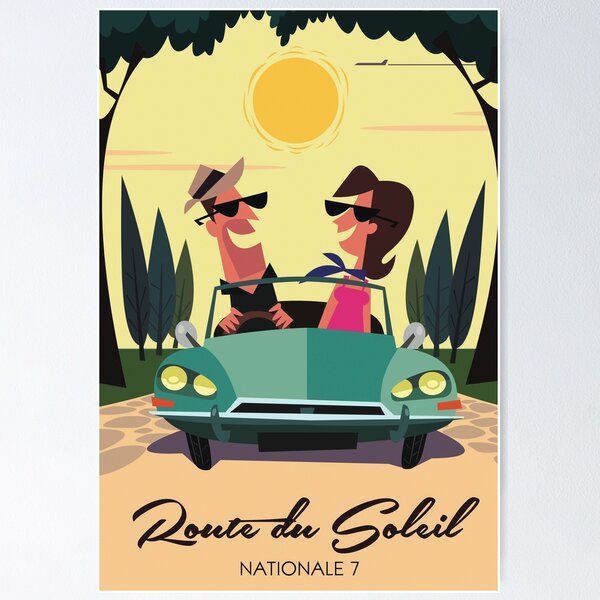 Item preview, Route du Soleil N7 poster designed and sold by GAGodel.