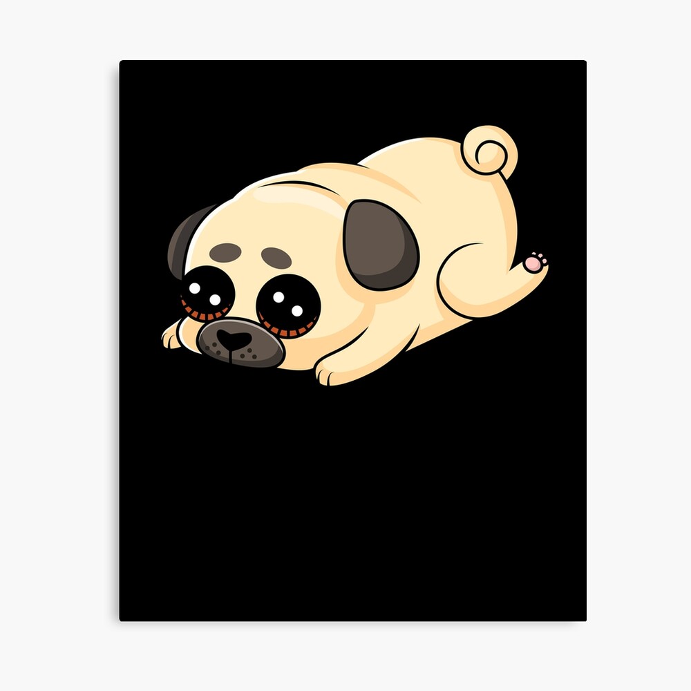 Cute Pug Dog Kawaii Anime Puppy Animal Lover Canvas Print For Sale By Printpress Redbubble