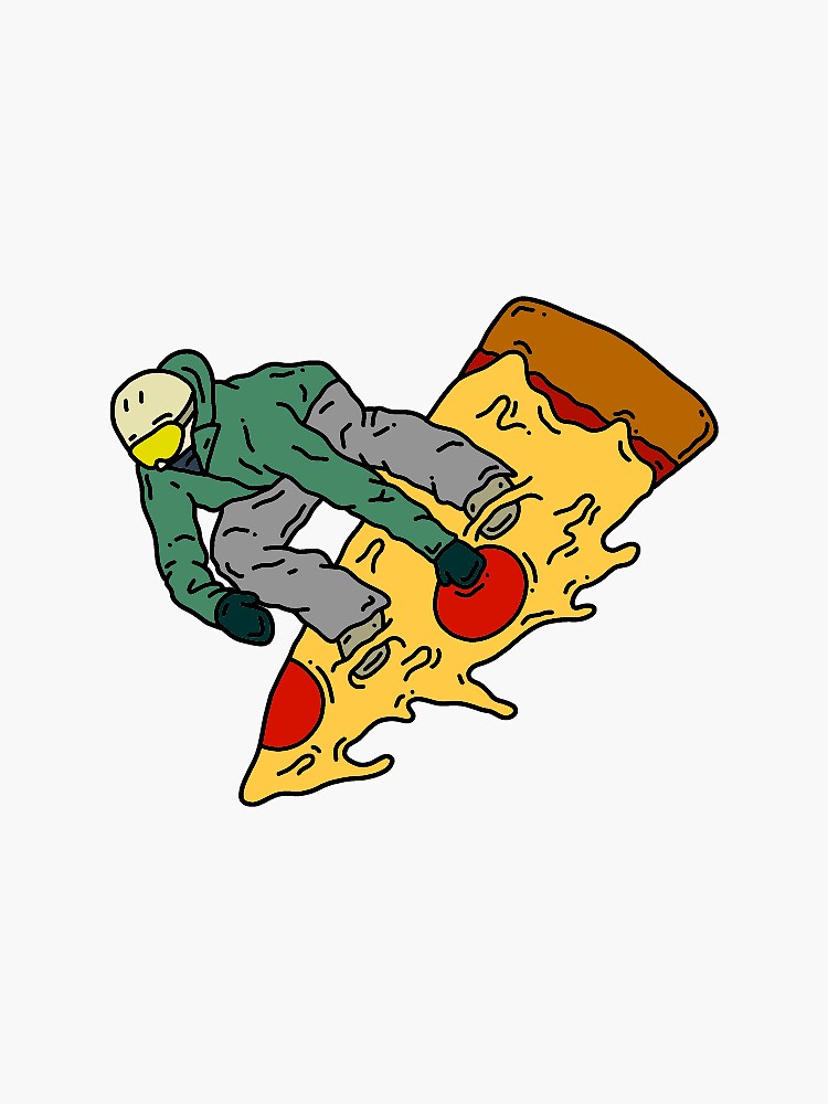 Thumbnail 3 of 3, Sticker, Pizza Snowboarder designed and sold by robinpinger.