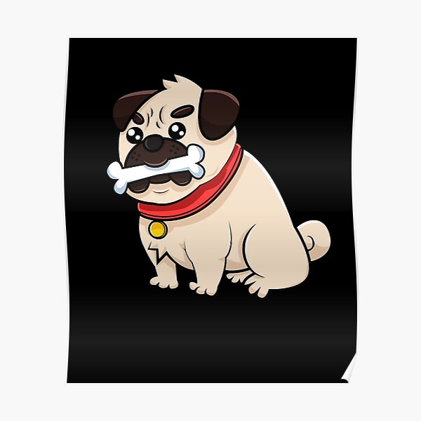 Cute Pug Dog Kawaii Anime Puppy Animal Lover Poster By Printpress Redbubble Cute Pug Dog Kawaii Anime Puppy Animal Lover Poster By Printpress Redbubble