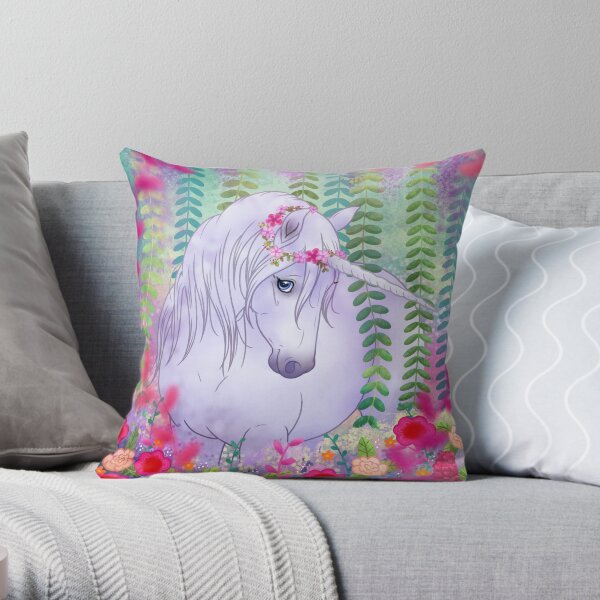 Unicorn paradise Throw Pillow