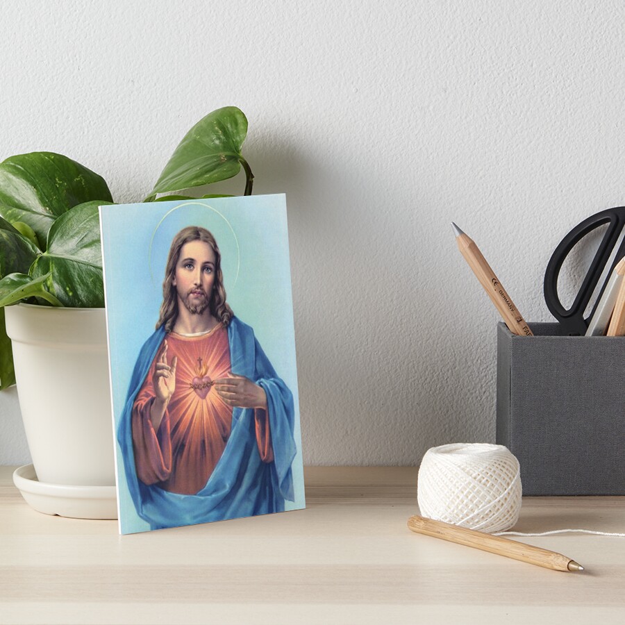 "Sacred Heart of Jesus " Art Board Print for Sale by RBEnt Redbubble