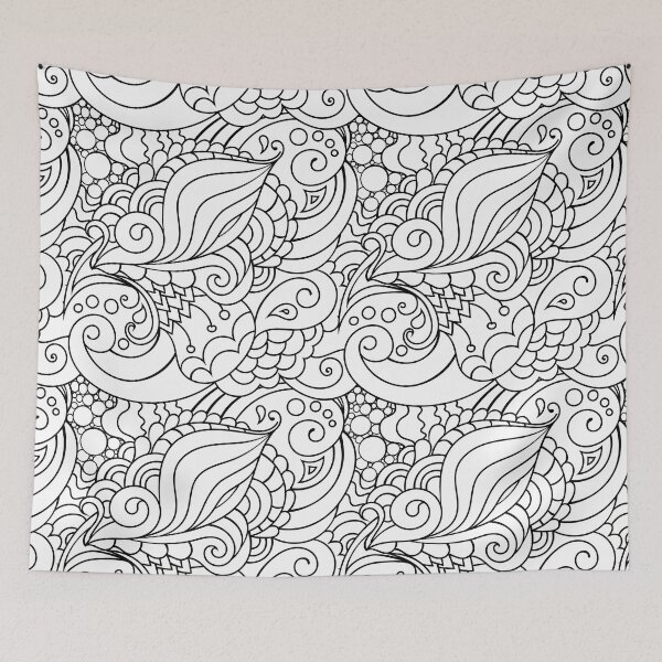 Item preview, Zentangle - Modern Hippie Oriental Pattern with Paisley Motives designed and sold by Veronika Bychkova.