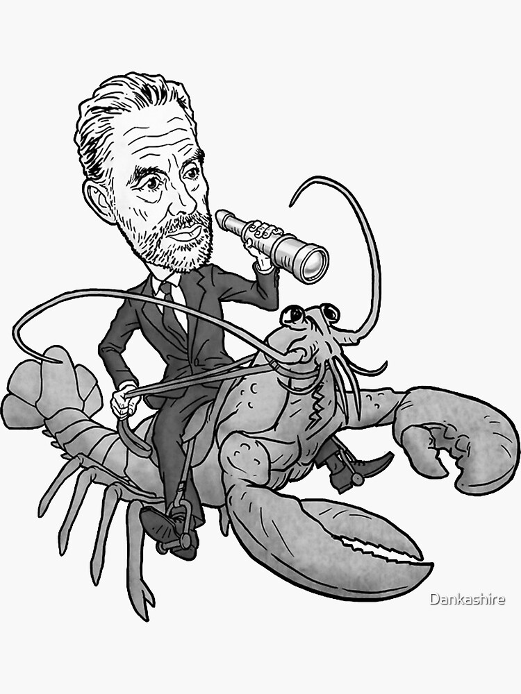 "Jordan Peterson Lobster Hierarchy" Sticker by Dankashire Redbubble