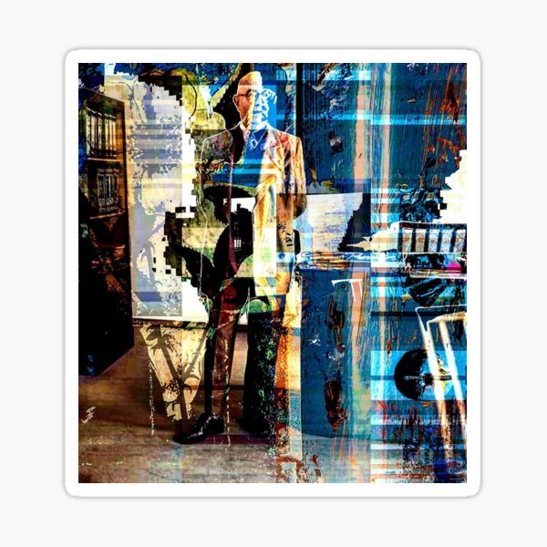 Dreamed I saw Theodor Adorno last night (pattern) Sticker