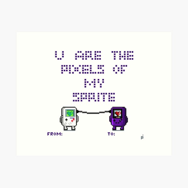 Valentine pixel art Art Print