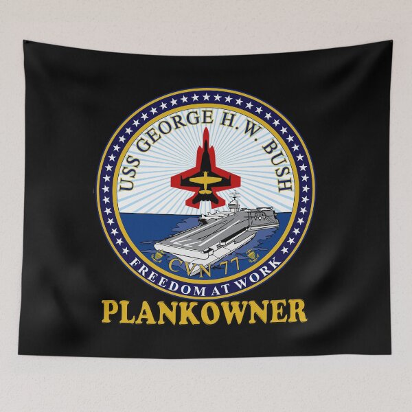Item preview, USS George H.W. Bush Plankowner Crest for Dark Colors designed and sold by Nikki SpaceStuffPlus.