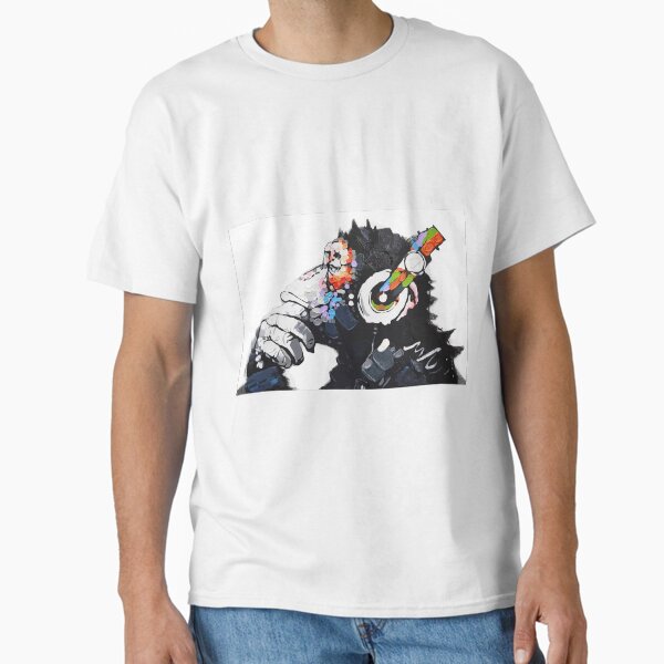 Item preview, Banksy DJ Monkey Thinker with Headphones White designed and sold by bufumofo.