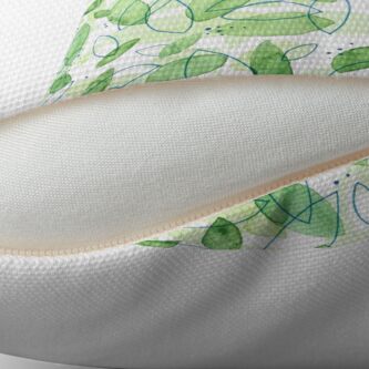 Alternate view of Hand Painted Watercolor Leaf Pattern - Content Mint Throw Pillow