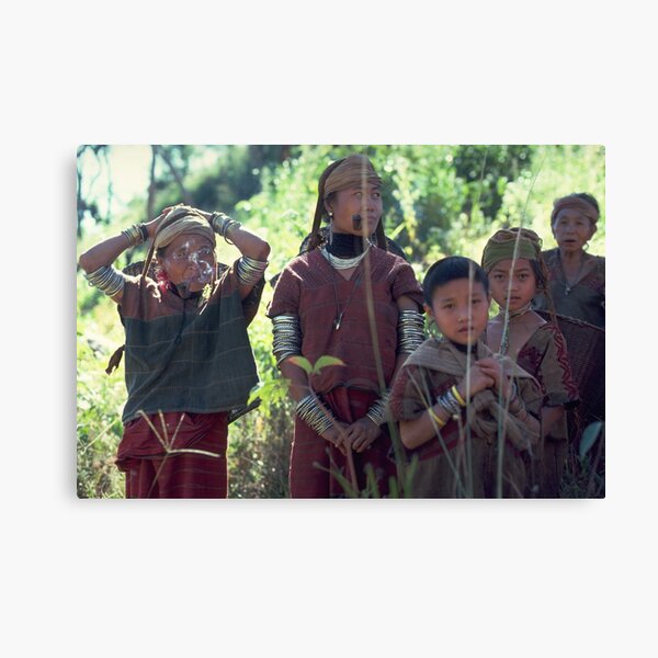 First contact: Karen women and girls meet Westerners Canvas Print