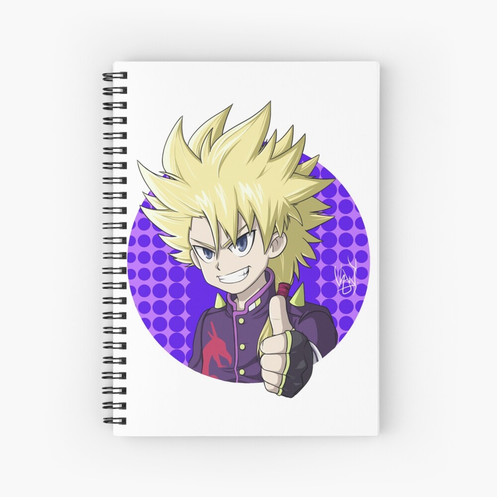 Shu Kurenai - Beyblade Burst Surge Spiral Notebook by Kaw-dev