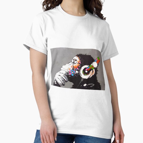 Item preview, Banksy DJ Monkey Thinker with Headphones designed and sold by bufumofo.