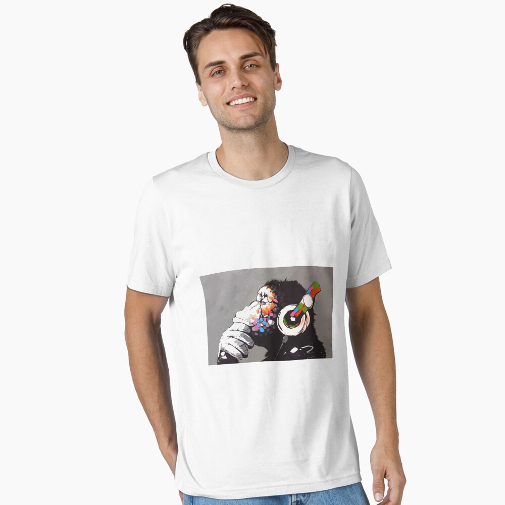 Banksy DJ Monkey Thinker with Headphones Poster
