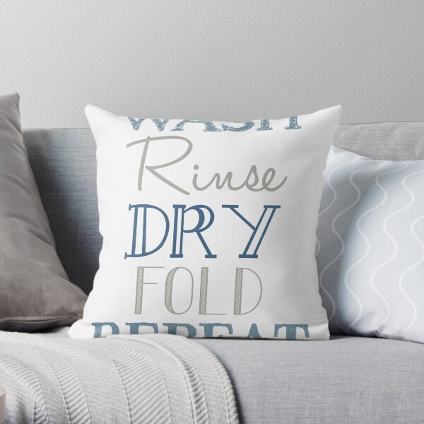 Laundry Room Subway Art Poster Throw Pillow