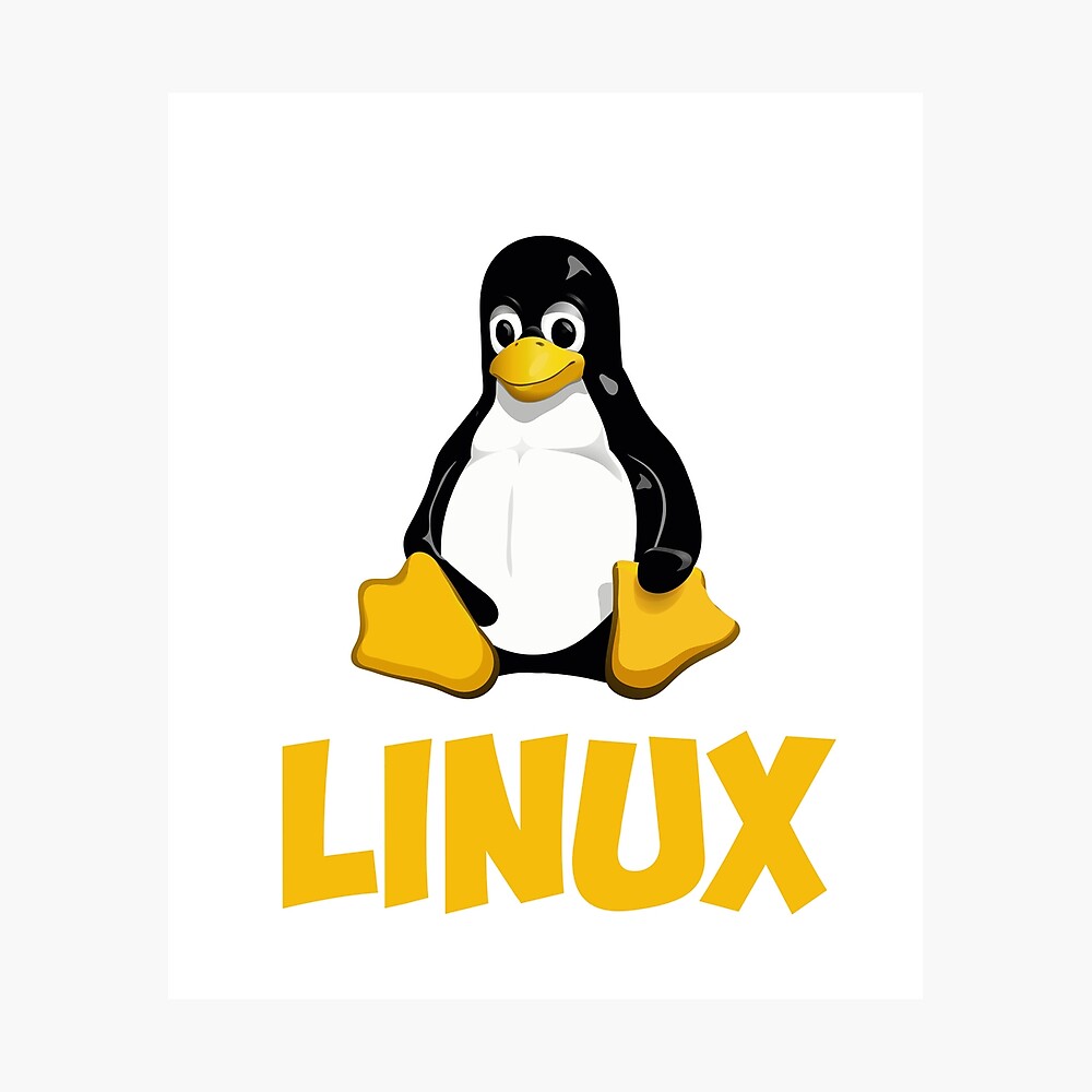 Linux Tux Penguin Logo Poster By Vladocar Redbubble