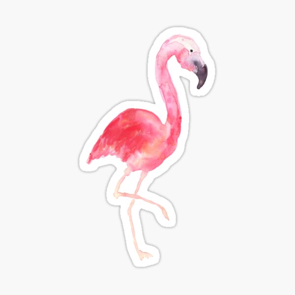 Watercolor Flamingo Sticker