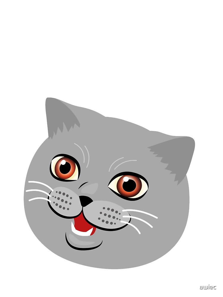 Funny Meme Cat Face Cartoon Style Stock Illustration 2219351087