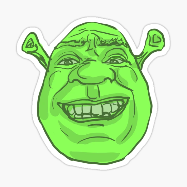 shrek face Sticker for Sale by sineadbarnes20