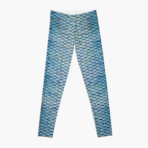 Silvery-blue Mermaid Scales Leggings