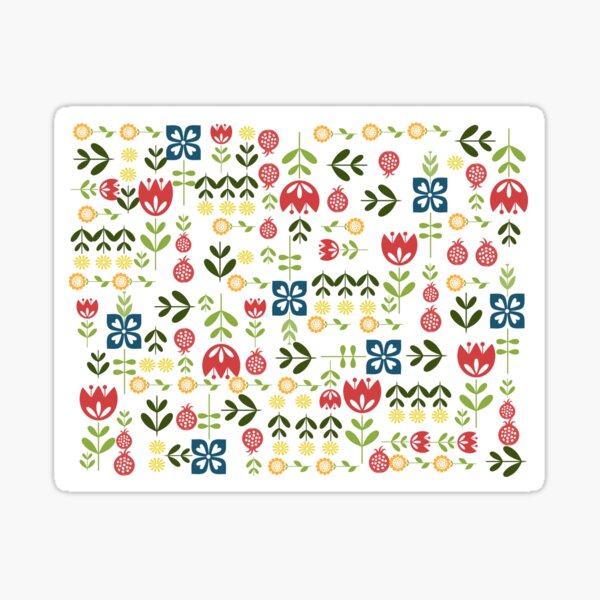 Scandinavian forest flowers Sticker